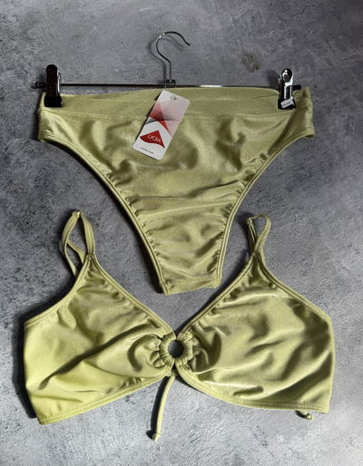 Bikini verde metalizado