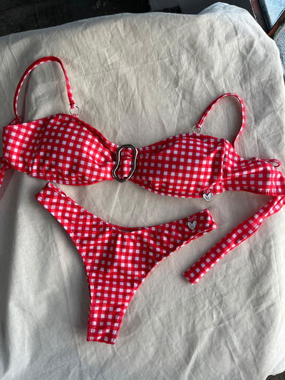 Bikini Lisboa cuadrille rojo