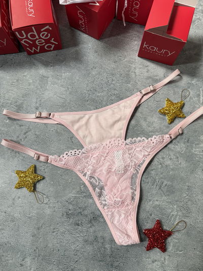 Bombis navideñas rosa bebé Kaury x2 