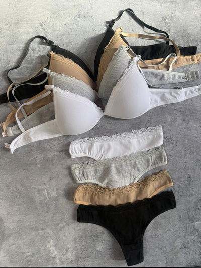 Conjunto taza soft triángulo algodón 