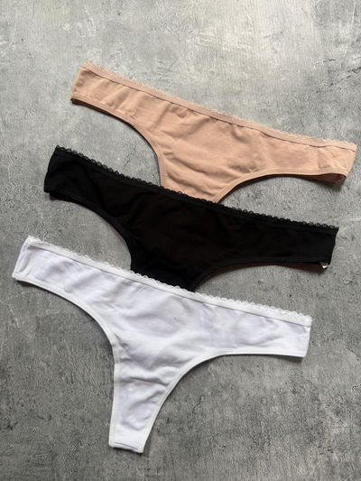 Pack x3 Kaury colaless con puntilla 