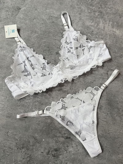 Conjunto Bralette Tiento blanco 