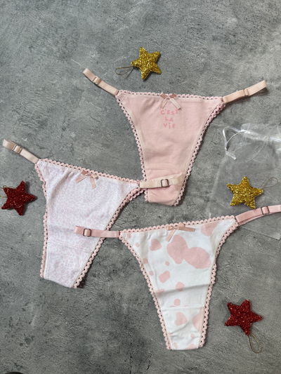 Less Navideña Vintage tira fina regulable algodón 