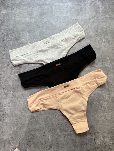 Pack x3 Sayka colaless con cintura, de algodón 