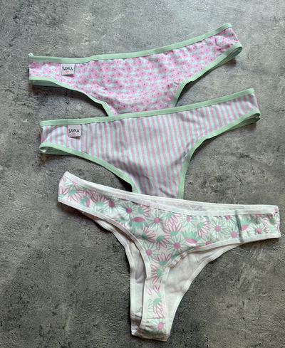 Pack x3 Sayka colaless algodón lila y celeste 