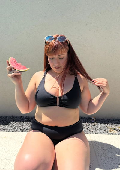 Bikini Lara negro texturada