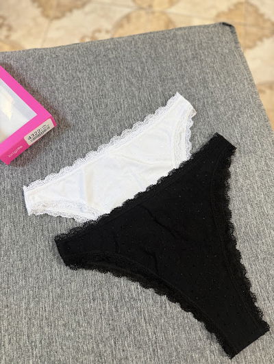 Pack x 2 Vedetina de Microfibra Labrada con Puntilla 