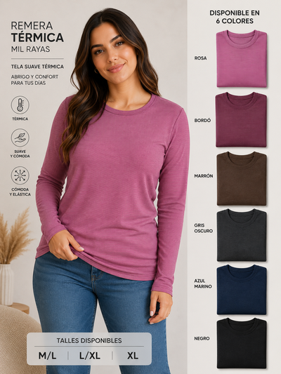 Camiseta térmica morley mil rayas suave premium