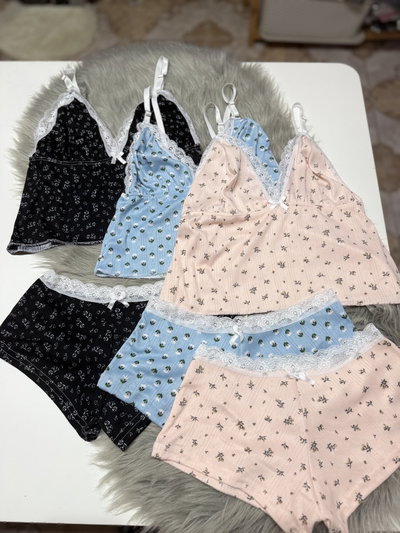 Set Pijama lenceros Flowers