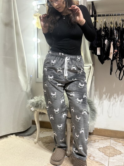 Pijama pantalón bulldog gris oscuro 