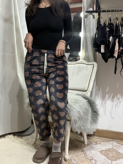 Pijama pantalón corazons choco 
