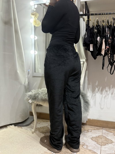 Pijama pantalón negro liso