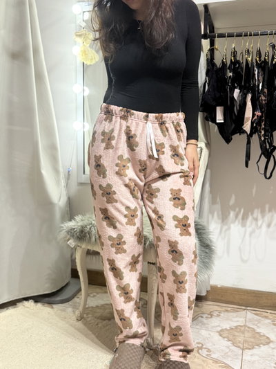 Pijama pantalón ositos oro rosa 