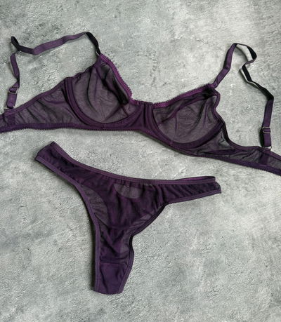 Conjunto microtull con aro Uva