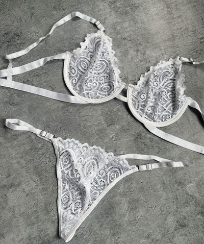 Set Isabella Blanco encaje con aro