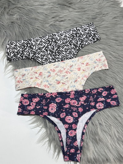 Pack x3 Bombis algodón con fajita estampadas