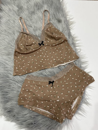 Pijama corto morley Culotte chocolate