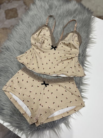 Pijama corto morley Culotte caffé