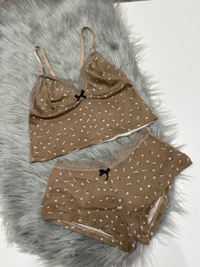 Pijama corto morley Culotte chocolate