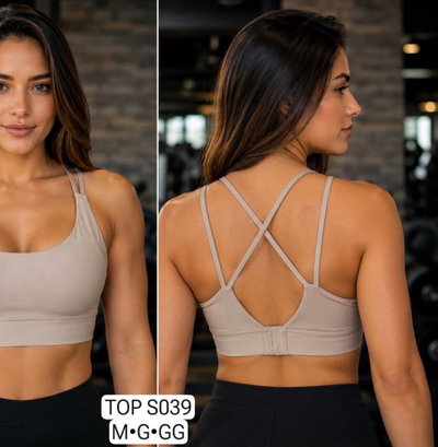 Top deportivo broche posterior premium