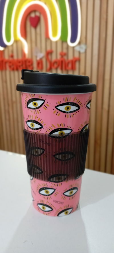 vaso pico c/tapa ojos