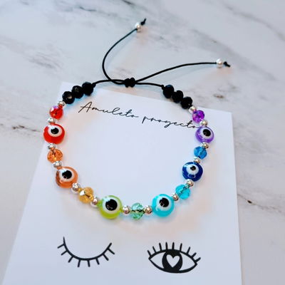 Pulsera ojitos colores