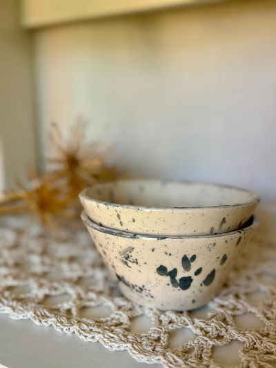 SET BOWL "SALPICADO AZUL MARINO" x2