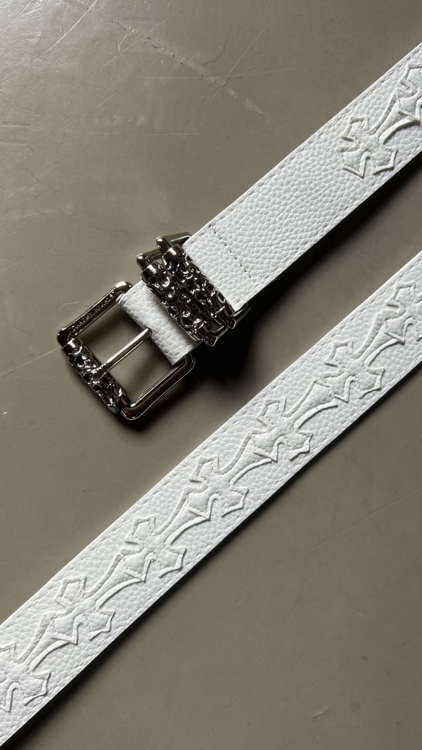 Cinturon Chrome Hearts Roller Blanco