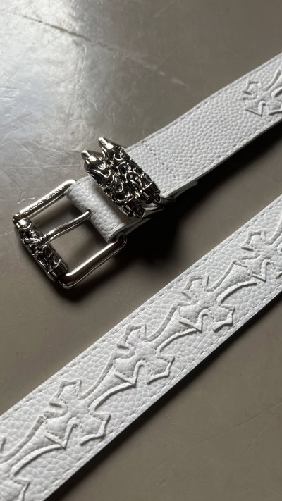 Cinturon Chrome Hearts Roller Blanco
