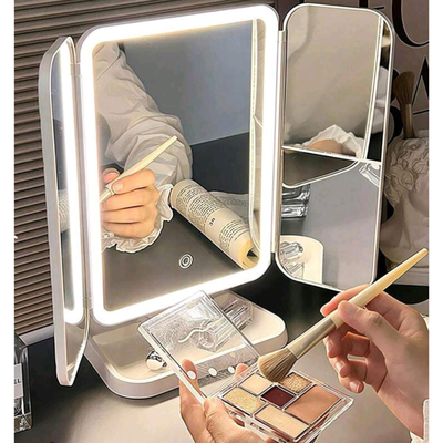 Espejo De Maquillaje Luz Led 3 Modos