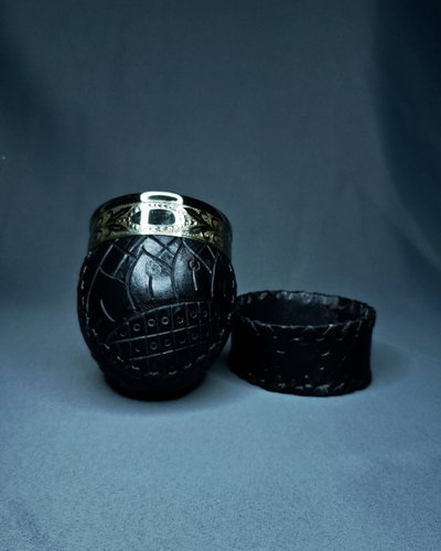 Mate Imperial con Base de Apoyo Cuero Labrado
