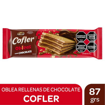 Cofler Oblea rellenas c/ chocolate x87 grs
