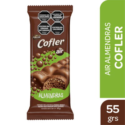 Chocolate Cofler aireado c/almendras x55 grs