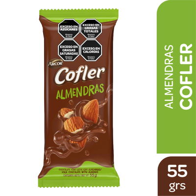 Chocolate Cofler leche/almendras x55 grs