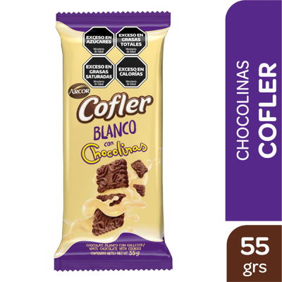 Chocolate Cofler blanco & cookies x55 grs