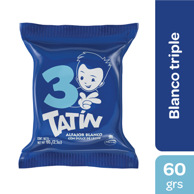 Alfajor Tatin Triple Blanco x60 grs