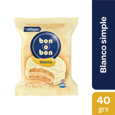 Alfajor bon o bon blanco x40 grs