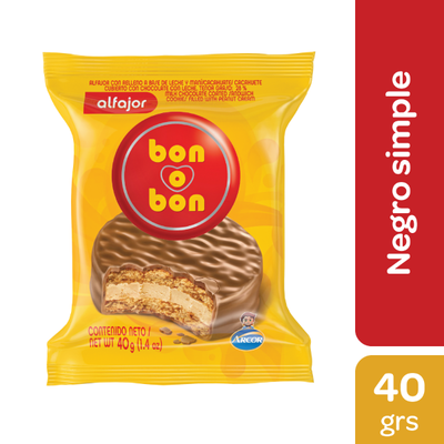 Alfajor bon o bon leche x40 grs