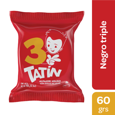 Alfajor Tatin Triple Negro x60 grs