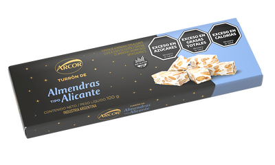 TURRON ARCOR DE ALMENDRAS TIPO ALICANTE  X 100G