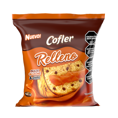 PAN DULCE COFLER RELLENO CON DULCE DE LECHE & CHIPS X 450 GR