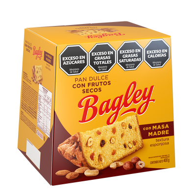 ESTUCHE PAN DULCE BAGLEY CON FRUTOS SECOS X 400 GR