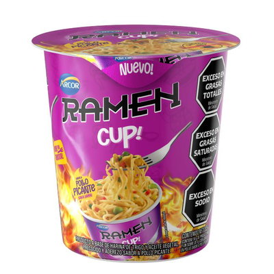 Ramen Cups Sabor Pollo Picante x 65G  