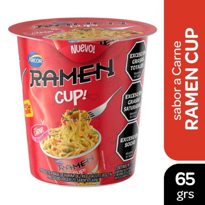 Ramen Cups Sabor Carne x 65G 