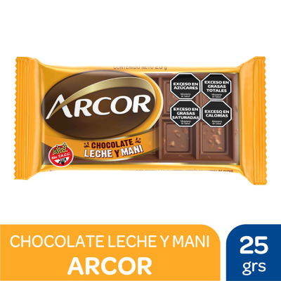 Celofan Arcor Leche con Mani x25 grs