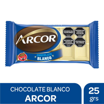Chocolate Arcor blanco x25 grs