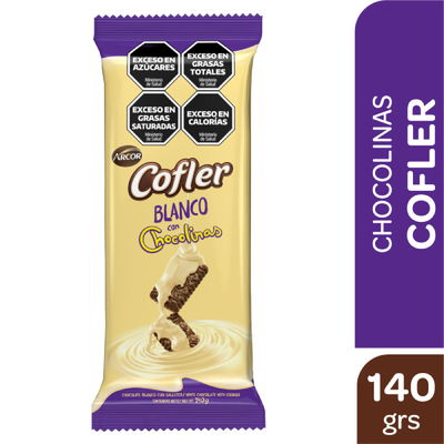 Tableta Cofler Blanco c/chocolinas x140 grs
