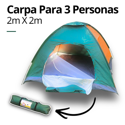 Carpa Ultra Compacta para 3 Personas 2m x 2m