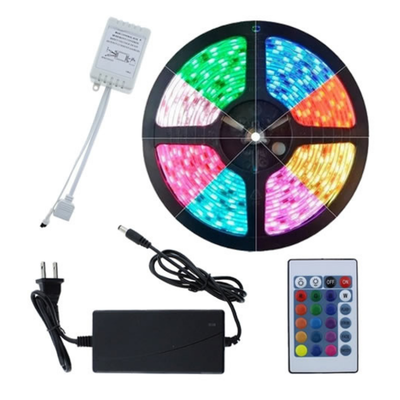 Tira Led RGB 5050 Kit Completo 5 Mts con Fuente y Control