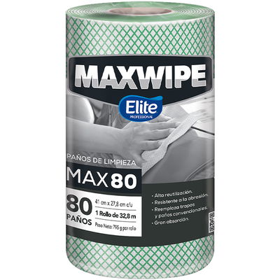 PAÑOS DE LIMPIEZA MAXWIPE ROLLO X 80 PAÑOS VERDE